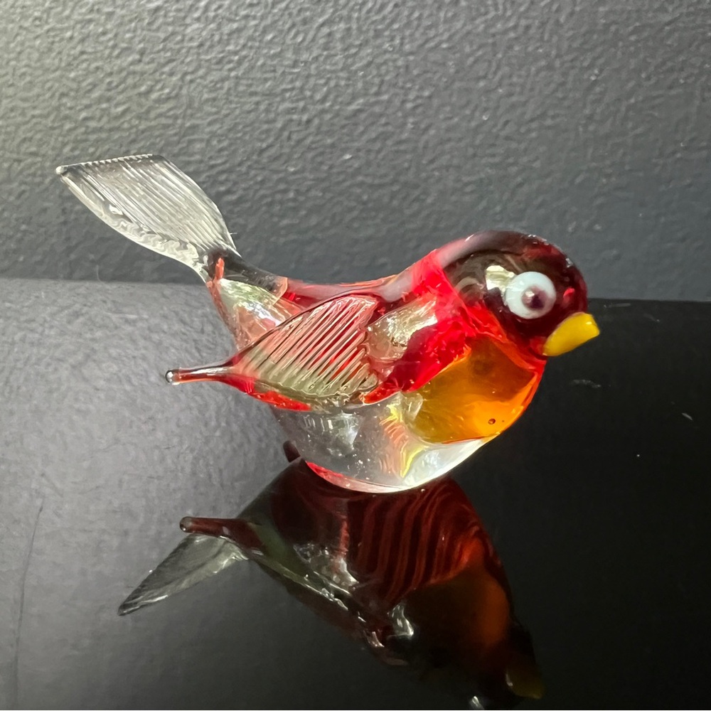 Miniature Glass Bird Figurine Possibly Murano Adorable Mini Small Tiny Handmade